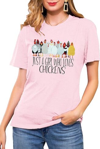 Chicken Shirt for Women Farm Tees Farm Girl T Shirt Funny Chicken Graphic T-Shirt Casual Short Sleeve Tops in Saudi Arabia