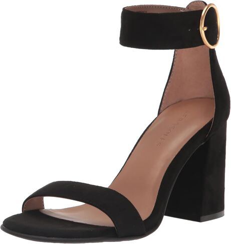 Aerosoles Women's Lawrence Heeled Sandal, Black Faux Suede, 9.5 in Saudi Arabia