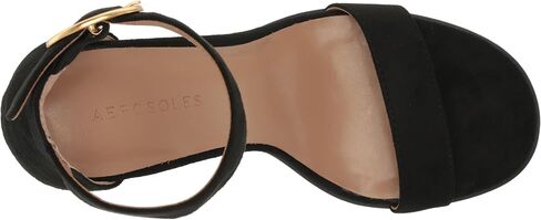 Aerosoles Women's Lawrence Heeled Sandal, Black Faux Suede, 9.5 in Saudi Arabia