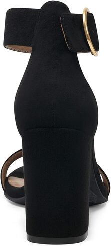 Aerosoles Women's Lawrence Heeled Sandal, Black Faux Suede, 9.5 in Saudi Arabia