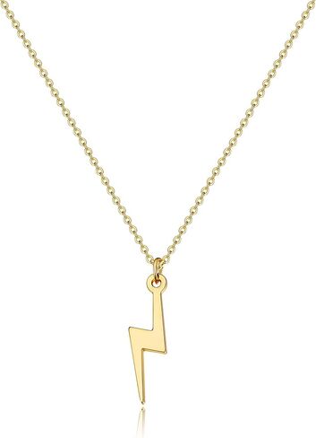 Kyerlyn 14K Gold Necklace for Women, Dainty Airplane/Swallow/Lightning Necklace Sideways Necklace Pendant Trendy for Girls Adjustable Chain Simple Choker Everyday Jewelry Gifts in Saudi Arabia