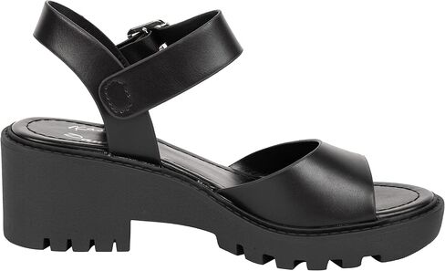 Womens Heeled Sandal Open Toe One Band Lug sole Block Ankle Strap Platform ANGELA in Saudi Arabia