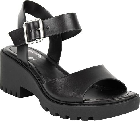 Womens Heeled Sandal Open Toe One Band Lug sole Block Ankle Strap Platform ANGELA in Saudi Arabia
