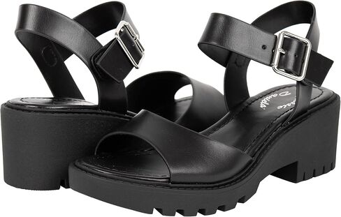 Womens Heeled Sandal Open Toe One Band Lug sole Block Ankle Strap Platform ANGELA in Saudi Arabia