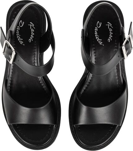 Womens Heeled Sandal Open Toe One Band Lug sole Block Ankle Strap Platform ANGELA in Saudi Arabia
