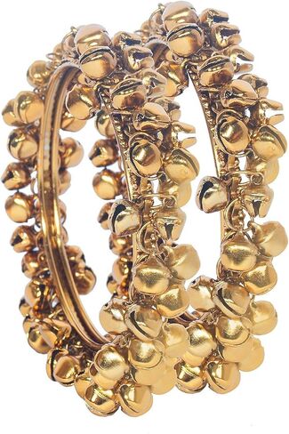 مجموعة أساور غونغرو كادا التقليدية الفاخرة الهندية العتيقة المصنوعة من الذهب المؤكسد للنساء (مجموعة من سوارين) in Kuwait