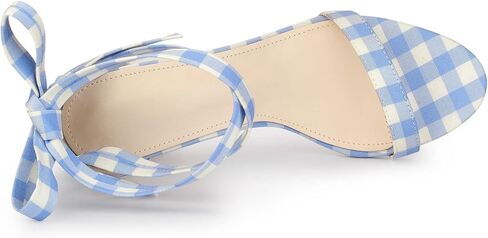 Allegra K Women's Plaid Heel Lace Up Clear Chunky Heels Sandals in Saudi Arabia