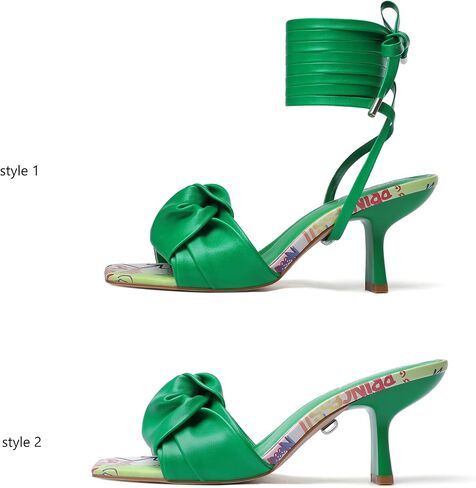 vivianly Women's Square Toe Strappy Heels Lace Up Low High Heel Sandals for Wedding Party Date Travel in Saudi Arabia