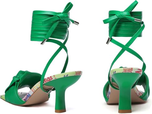 vivianly Women's Square Toe Strappy Heels Lace Up Low High Heel Sandals for Wedding Party Date Travel in Saudi Arabia