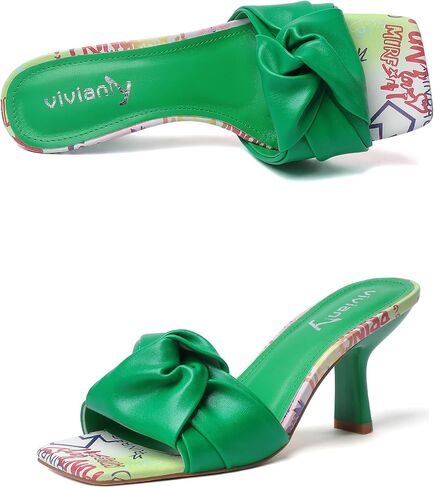 vivianly Women's Square Toe Strappy Heels Lace Up Low High Heel Sandals for Wedding Party Date Travel in Saudi Arabia