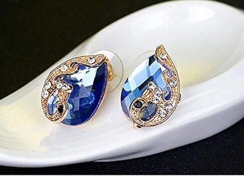 اقراط اذن ستيرلينغ سلفر مرصعة بالكريستال للنساء S925, NA in Kuwait