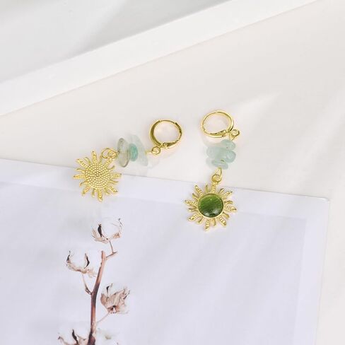Boho Sun Pendant Celestial Earrings Crystal Sun Pendant Earrings Sun Gem Earrings Goth Jewelry Gift Christmas Gift for Women in Saudi Arabia