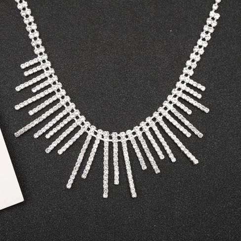Elegant Necklace Earrings Set Bridal Jewelry Sets for Brides Bridesmaid Wedding Party Prom Dress Accessories Women Costume Jewelry in Saudi Arabia