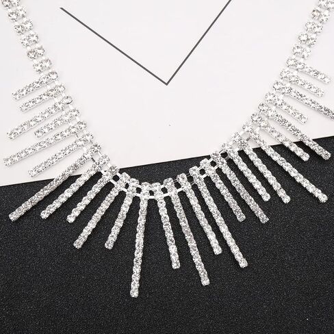 Elegant Necklace Earrings Set Bridal Jewelry Sets for Brides Bridesmaid Wedding Party Prom Dress Accessories Women Costume Jewelry in Saudi Arabia