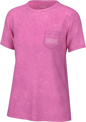 HUK Women's Short Sleeve Mineral Wash Pocket Tee, Fishing T-Shirt in Saudi Arabia