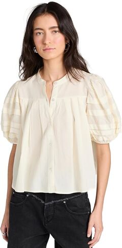 Sea Women's Salome Puff Sleeve Button Down Top in Saudi Arabia