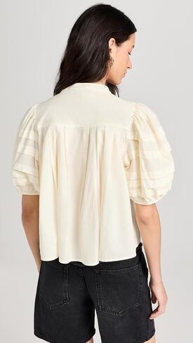 Sea Women's Salome Puff Sleeve Button Down Top in Saudi Arabia