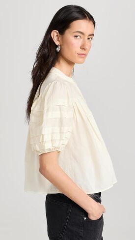 Sea Women's Salome Puff Sleeve Button Down Top in Saudi Arabia