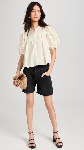 Sea Women's Salome Puff Sleeve Button Down Top in Saudi Arabia