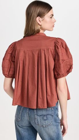 Sea Women's Salome Puff Sleeve Button Down Top in Saudi Arabia
