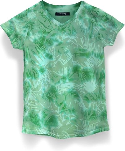 100% Cotton V-Neck Hawaiian T-Shirt for Men - Tropical Mens T Shirts in Saudi Arabia