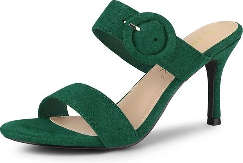 Allegra K Women's Opened Toe Buckle Stiletto Heels Slide Sandals in Saudi Arabia