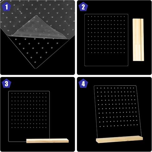 Girls Earring Holder EarringPegboards 2PCS, Acrylic Earring Holder Display Stand with Wood Bases Stud Earring Organizer Display Rack, Removable Jewelry Showcase Studs Earring Display Stands, 8X10in in Saudi Arabia