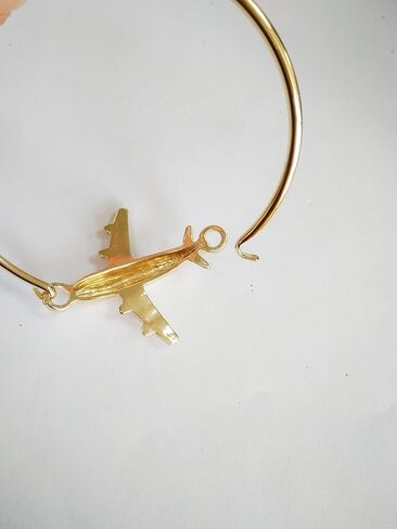 MANZHEN Crystal Easy Open Gold Rose Gold Silver Airplane Hook Bangle Cuff Bangle Bracelet in Saudi Arabia