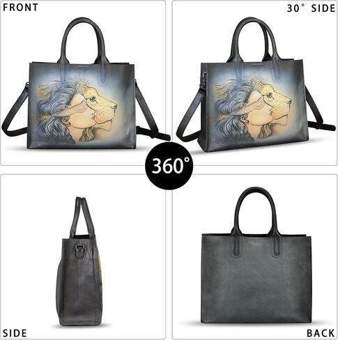 Genuine Leather Handbag for Women Hand Painted Leather Top Handle Bag Handmade Crossbody Purse Work Tote in Kuwait