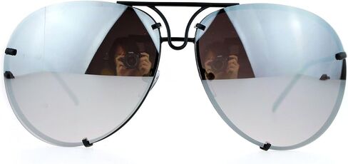 JuicyOrange Oversized Round Aviator Sunglasses Mirror Lens Metal Rims in Back Spring Hinge in Saudi Arabia