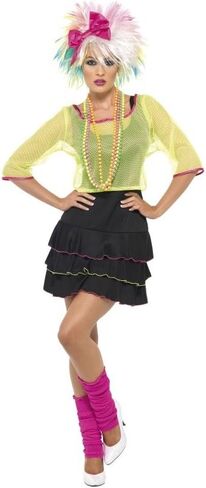 Smiffy's Adult Retro Neon 80s Pop Rock Star Sexy Halloween Costume in Saudi Arabia