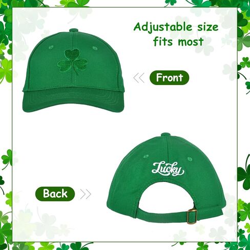 CAMDUCK 2 قطعة قبعة بيسبول يوم القديس باتريك، قبعة بيسبول شامروك خضراء، قبعة سائق شاحنة القديس باتريك، قبعة عطلة قابلة للتعديل in Kuwait