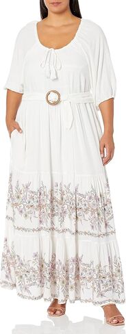 Aveology womens Avenue Plus Size Maxi Angel Tiered Dress in Saudi Arabia