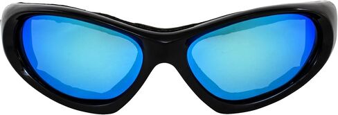 Hurricane Eyewear 3 Pairs of Category 5 Jet & Water Ski Floating Sunglasses to Goggles Hybrid Black Frames w/Driving Mirror, Red mirror & Blue Mirror Lenses, Black-red/Blue/Driving Mirror, Adult in Kuwait