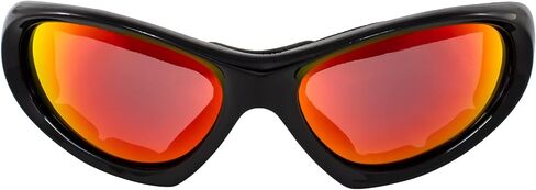 Hurricane Eyewear 3 Pairs of Category 5 Jet & Water Ski Floating Sunglasses to Goggles Hybrid Black Frames w/Driving Mirror, Red mirror & Blue Mirror Lenses, Black-red/Blue/Driving Mirror, Adult in Kuwait