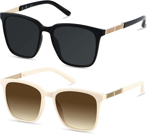 LYZOIT Oversized Sunglasses for Women Mirrored Big Large Shades Fashion Square Frame Sun glasses UV Protection in Kuwait