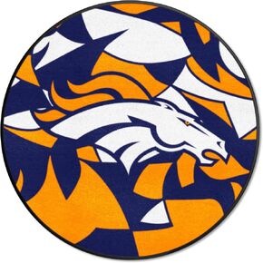 FANMATS 23256 Denver Broncos Roundel Rug - 27in. Diameter Xfit Design