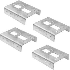 Chain Link Universal Wooden Fence to Post Adapter | Adapter Brackets | Wood Fence Steel Post Bracket (Pack of 4)