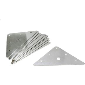 Mending Plates Mcredy Straight Brackets 4.3" Flat Corner Braces for Repairing Furniture Silver Stainless Steel Set of 10