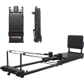 Latona ® Foldable Pilates Reformer Machine | Fold Up Bed for Beginners Home & Studio Use | Aeropilates Gym Equipment for Exercise Fitness Workout | Head & Body Cushion for Support in Saudi Arabia