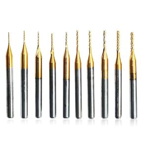 End Mill Sets Titanium Coated Engraving Milling Cutter Carbide Bits, 1/8'' Shank Carbide CNC Router Burrs 0.8-3.175MM
