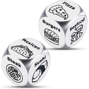 KINMES 2 PCS Dice Valentines Day Gifts for Him Her Anniversary Decision Dice Gifts for Boyfriend Girlfriend Husband Wife Men Women Valentines Night Game Dice for Adults Party Wedding Birthday