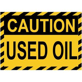 Caution Used Oil Stickers 7 X 5 Inch Waterproof Hazard Waste Labels Waste Oil Stickers for Container,Storage Tanks,Drums,Canisters (10 Pcs)