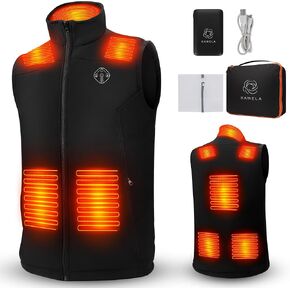 Heated Vest for Men with 10000mAh Battery, 8 Heating Zones Waterproof Electric Vests with Carry bag and Laundry Bag