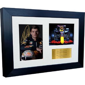 Kitbags & Lockers 12x8 A4 Max Verstappen Red Bull Autographed Signed Photo Photograph Picture Frame F1 Formula One Poster Gift Gold
