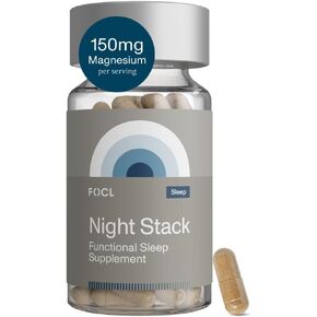 FOCL Restful Night Magnesium Sleep Supplement - Natural Sleep Aid, Melatonin-Free, Restorative Sleep, No Grogginiess - Magnesium Supplement for Sleep with Ashwagandha - Vegan, Non-GMO, Cruelty-Free