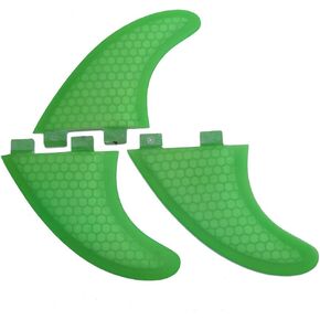 VBESTLIFE Surfboard Fins, 3PCS Green G3 G5 G7 Surf Fins Surfboard Fiberglass Set Thruster