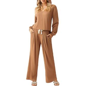 NORACORA Womens Lounge Sets 2 Piece Hooded Sweatshirt Sweatpants Set Loungewear Sweatsuit Pullover Casual Trackusit