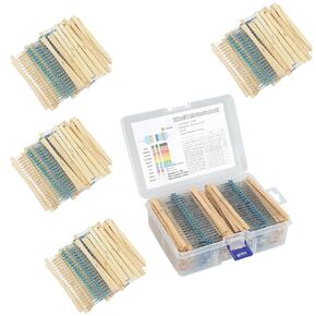 2600Pcs 130 Values Resistor Kit 1/4W, 1 Ohm-3M Ohm RoHS Compliant Resistor Assortment Kit Metal Film Fixed 1% Electrical Resistors Set Assortment Resistance