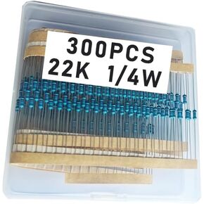 22k 1/4W, 22k 1/4W, 22k ohm, 22k 1/4W, 22kresistor, 22k ohm resistor, 22k ohm Metal resistor, 22k Metal Film resistors 1/4w(0.25w) 1% tolerance 0.01 MF Metal Film Fixed Resistor 300 pcs